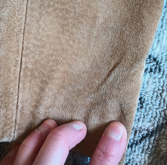 H Y Womens Vintage Leather Blazer XL Tan Mobwife 70s Hippie Quiet Luxury Classic - Picture 8 of 15